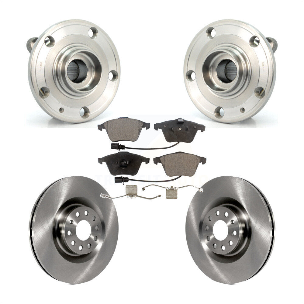 Ensemble de roulement de moyeu avant, Rotor de frein et Kit de plaquettes pour Volkswagen Passat CC Golf