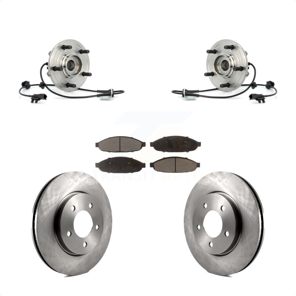 Ensemble de roulement de moyeu avant, Rotor de frein et Kit de plaquettes pour Chrysler Pacific 2007 – 2008