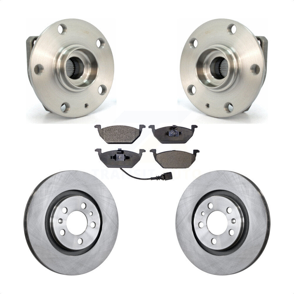 Ensemble de roulements de moyeu avant, Rotor de frein à disque et Kit de plaquettes pour Volkswagen Golf Cit