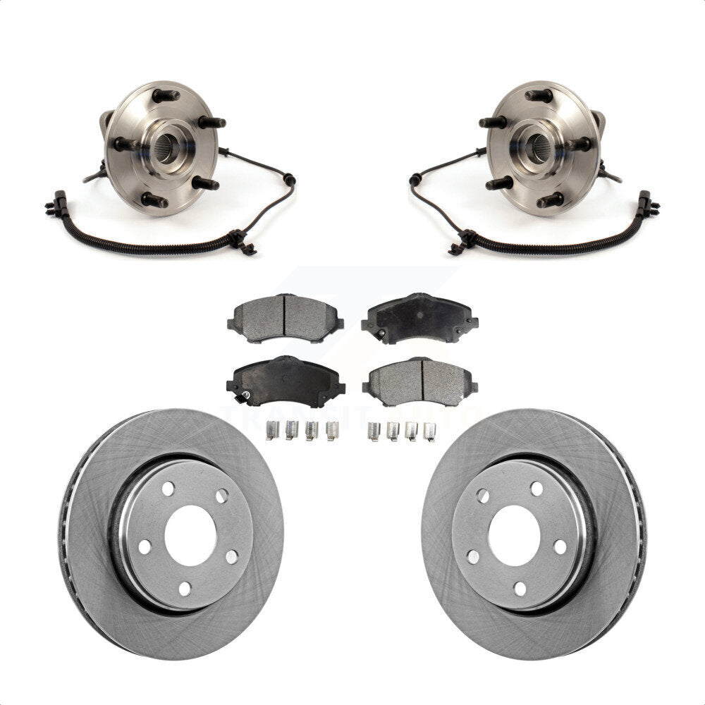 Kit de plaquettes de Rotor de frein à disque, ensemble de roulements de moyeu avant pour Jeep Wrangle 2007 – 2010
