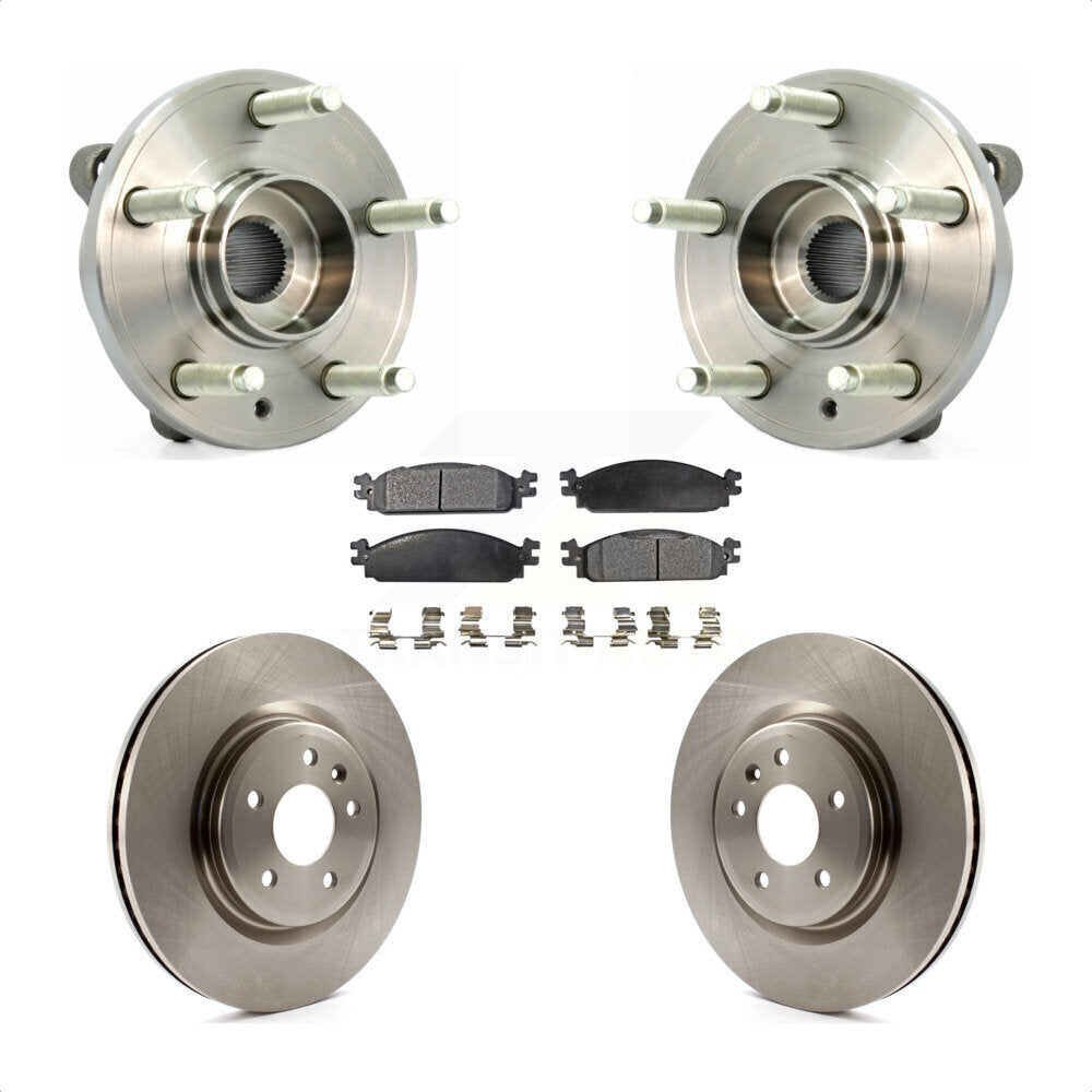 Ensemble de roulement de moyeu avant, Rotor de frein à disque et Kit de plaquettes pour Lincoln MK 2009 – 2010