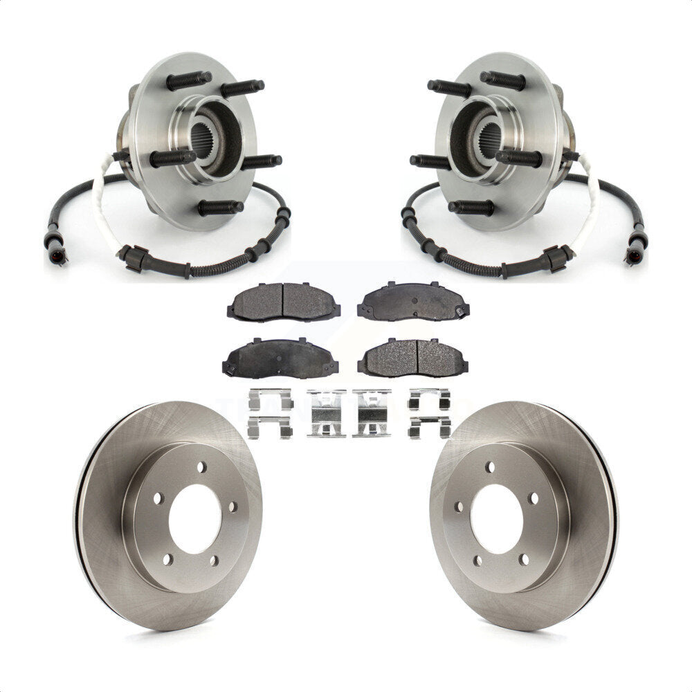 Ensemble de roulement de moyeu avant, Rotor de frein à disque et Kit de plaquettes pour Ford F-150 Heritag