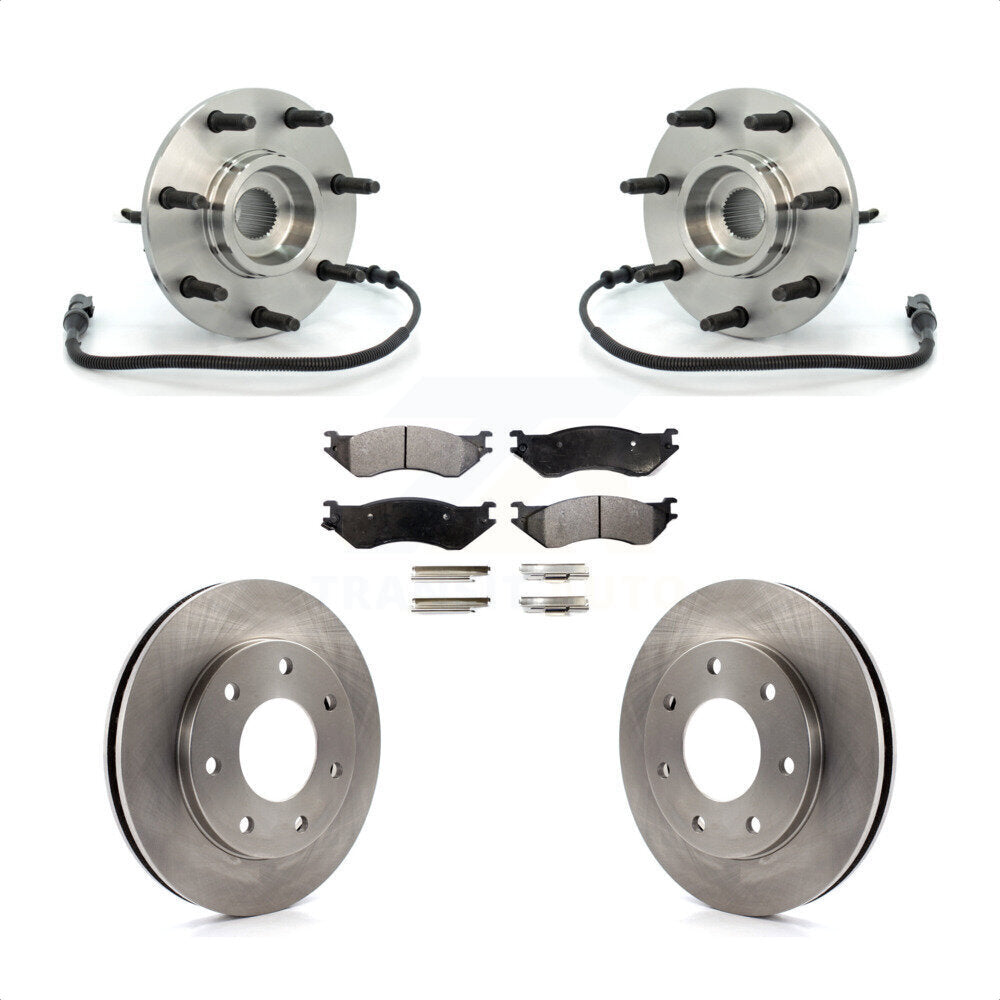 Ensemble de roulement de moyeu avant, Rotor de frein et Kit de plaquettes pour Ford F-150 F-250 Heritag