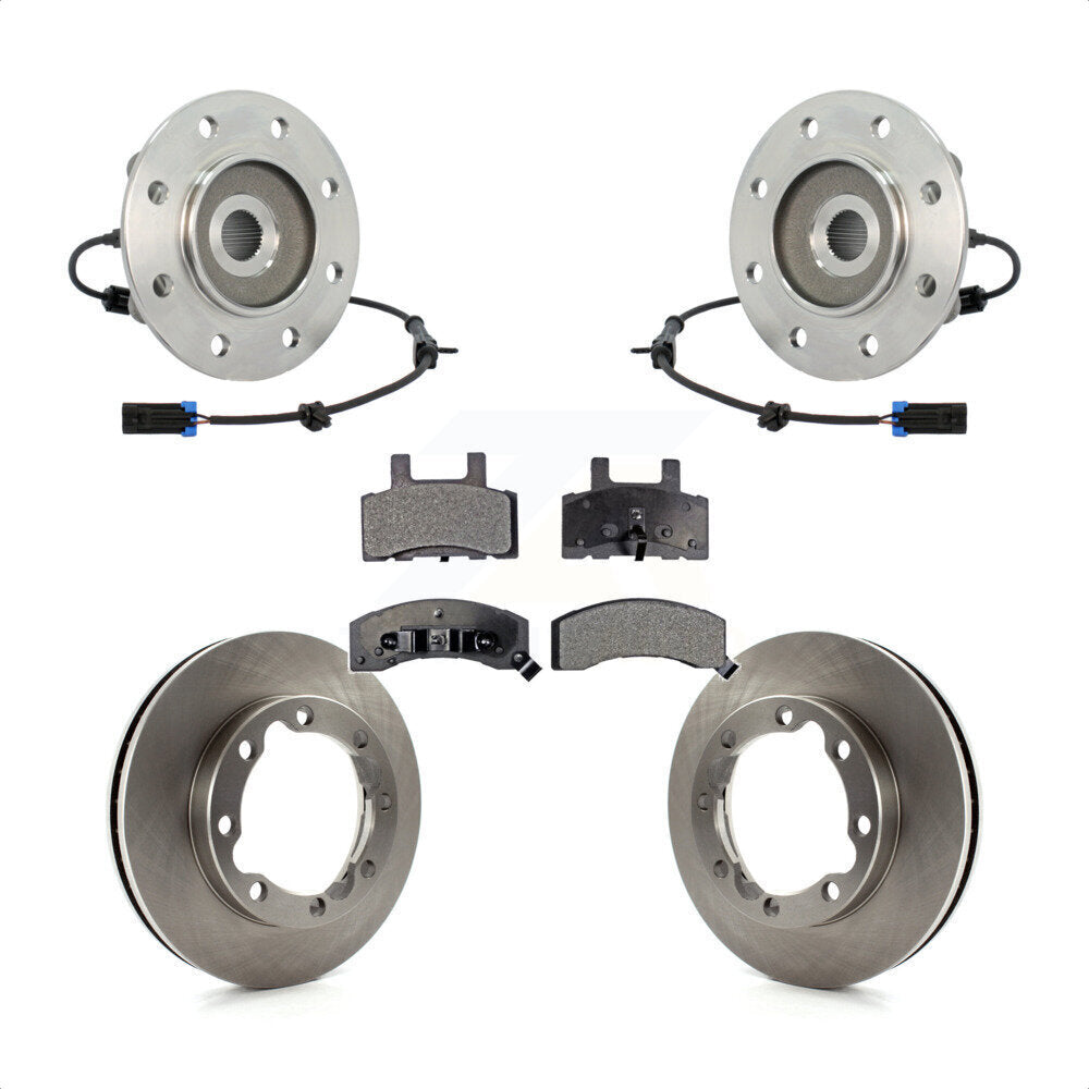 Ensemble de roulements de moyeu avant, Rotor de frein à disque et Kit de plaquettes pour K3500 Chevrolet GM