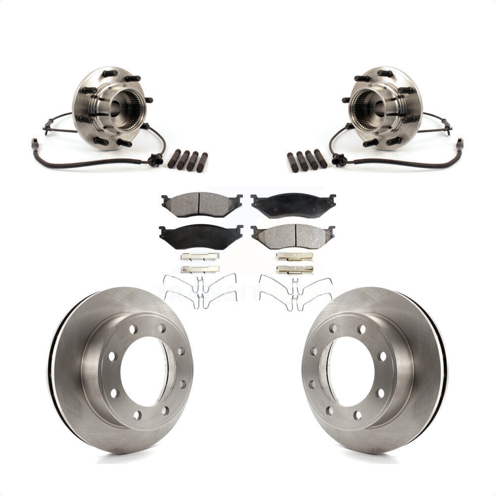 Ensemble de roulement de moyeu avant, Rotor de frein à disque et Kit de plaquettes pour Ford F-550 Super Dut