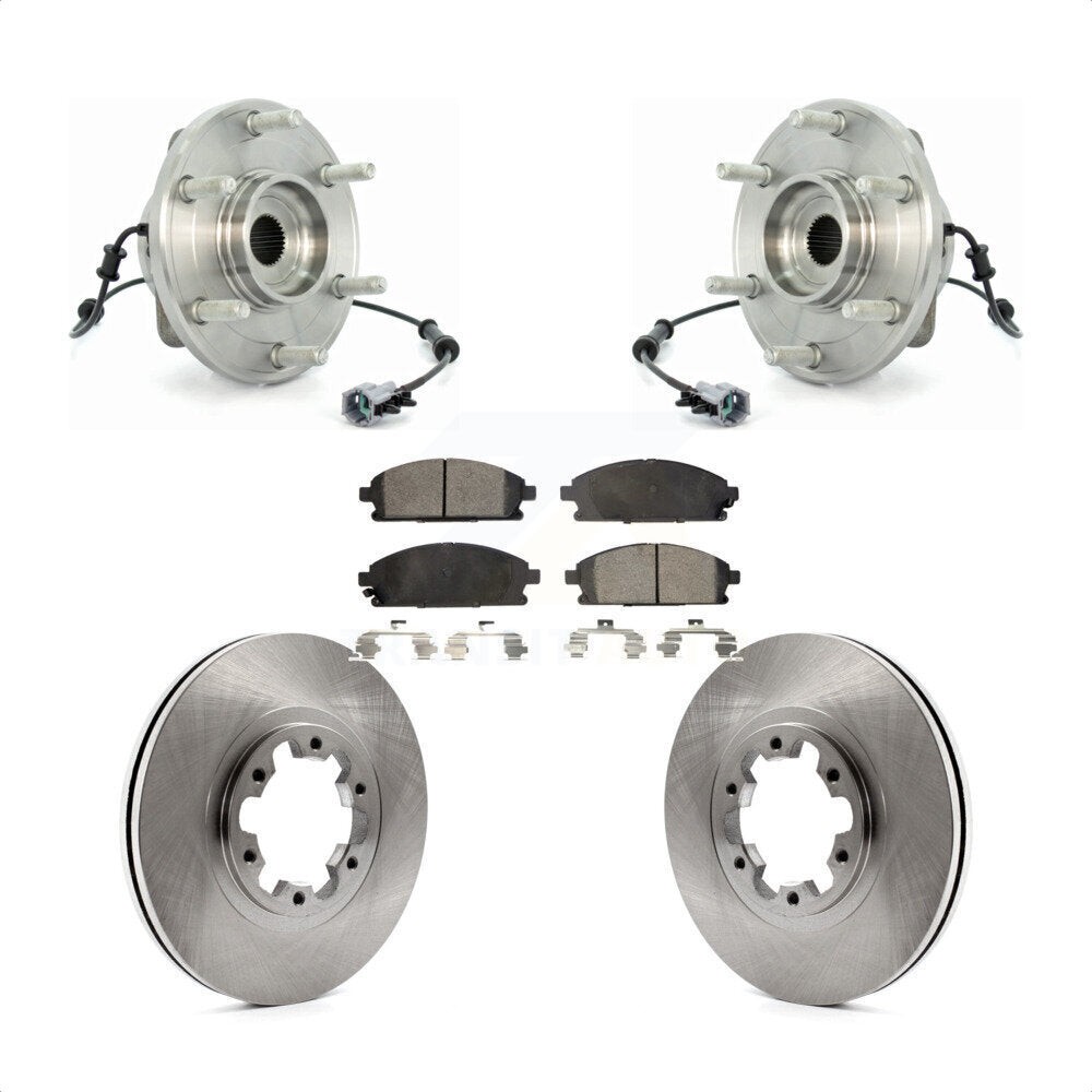 Ensemble de roulement de moyeu avant, Rotor de frein à disque et Kit de plaquettes pour Nissan Pathfinde 2004