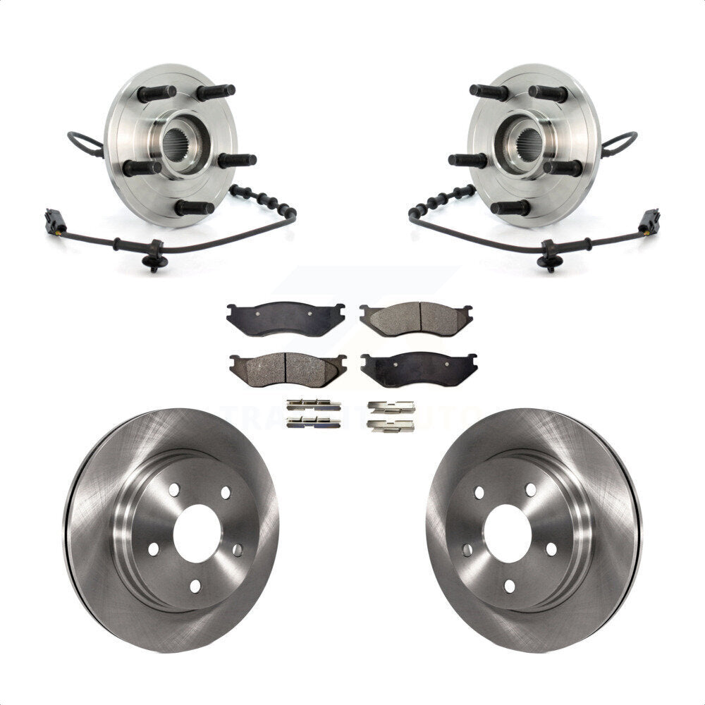 Ensemble de roulements de moyeu avant, Rotors et plaquettes de frein à disque, Kit pour Dodge Ram 1500