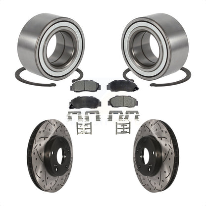 Kit de plaquettes de Rotor de frein, roulement de roue avant, fente percée, pour Honda Accord 3.0 98-02