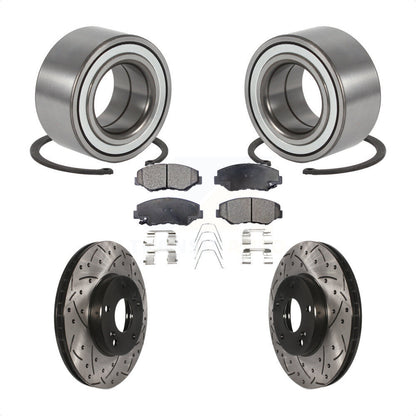 Kit de plaquettes de Rotor de frein fendues, revêtement de roulement de roue avant, pour Honda Elemen