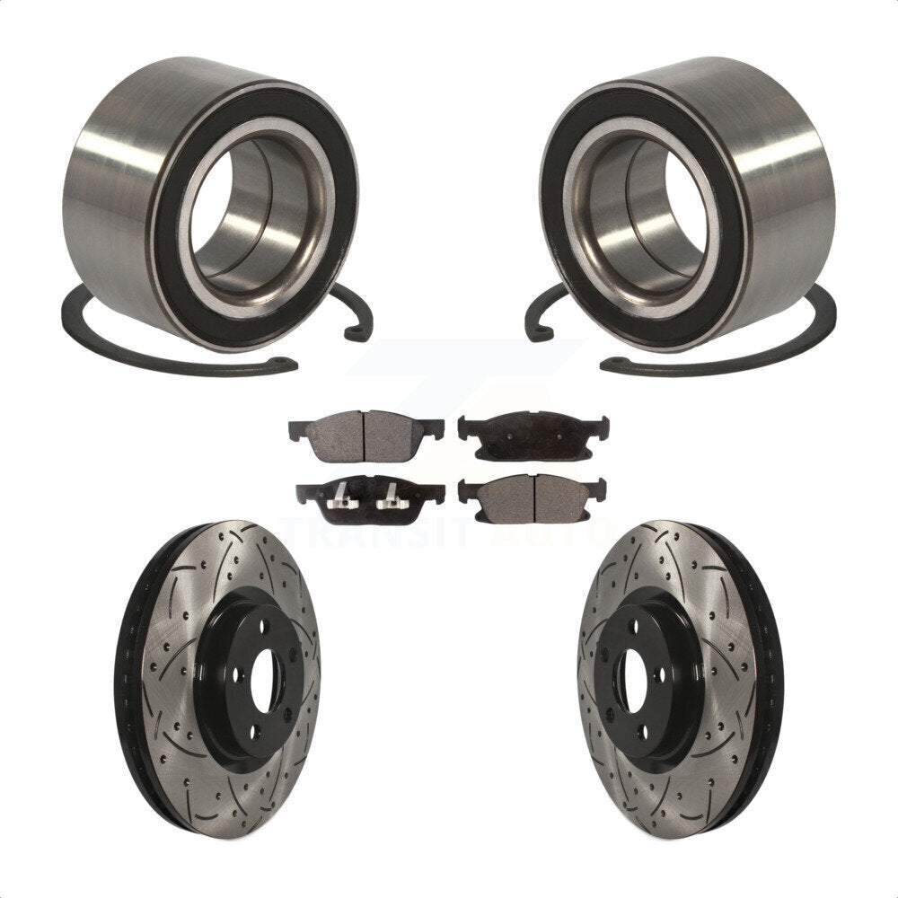 Kit de Rotor et de plaquettes de frein fendus percés avec roulement de roue avant, pour Ford Edge