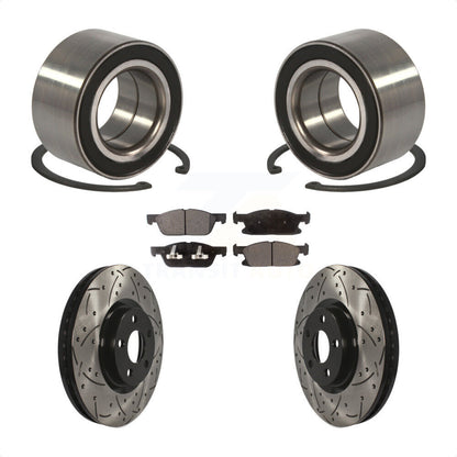 Kit de Rotor et de plaquettes de frein fendus percés avec roulement de roue avant, pour Ford Edge