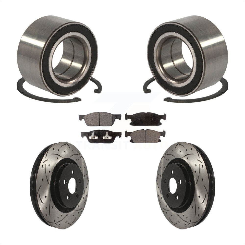 Kit de Rotor et de plaquettes de frein fendus percés avec roulement de roue avant, pour Ford Edge