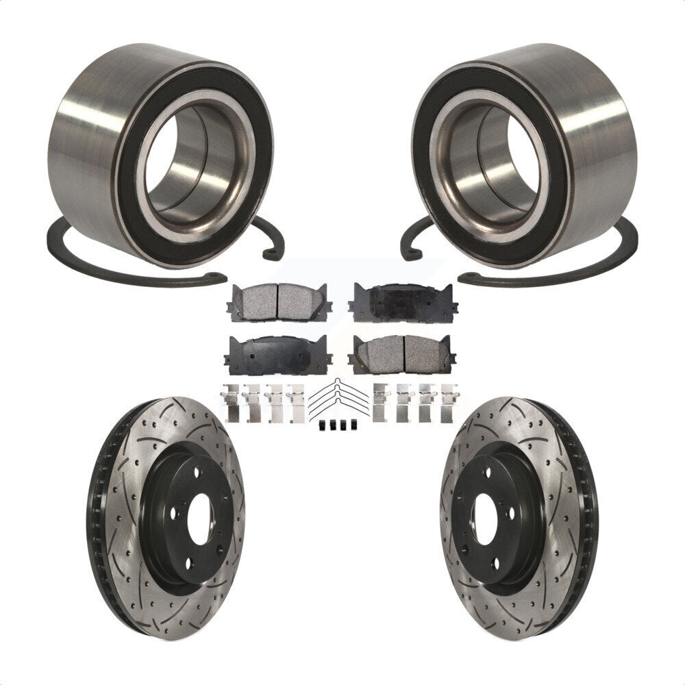 Kit de plaquettes de Rotor de frein, fente de perçage, roulement de roue avant, pour Toyota Camry Lexus ES35
