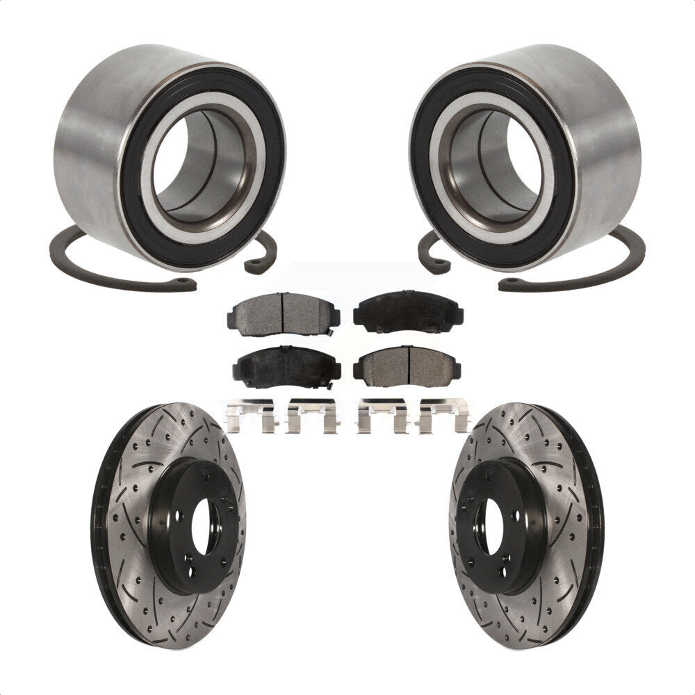 Kit de plaquettes de Rotor de frein fendues percées avec roulement de roue avant, pour Honda Accor