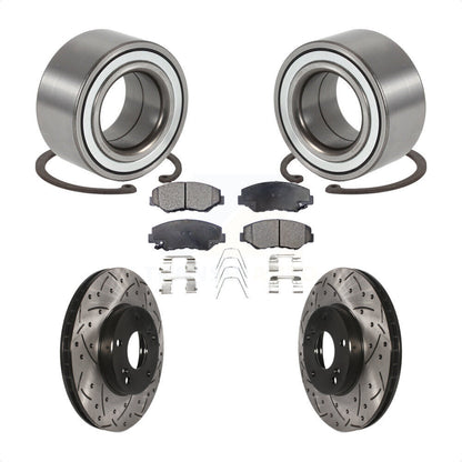 Kit de plaquettes de Rotor de frein à fente percée, roulement de roue avant pour Honda Element E 03-11