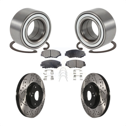 Kit de plaquettes de Rotor de frein, roulement de roue avant, fente de perçage, pour Honda CR-2005 – 2006