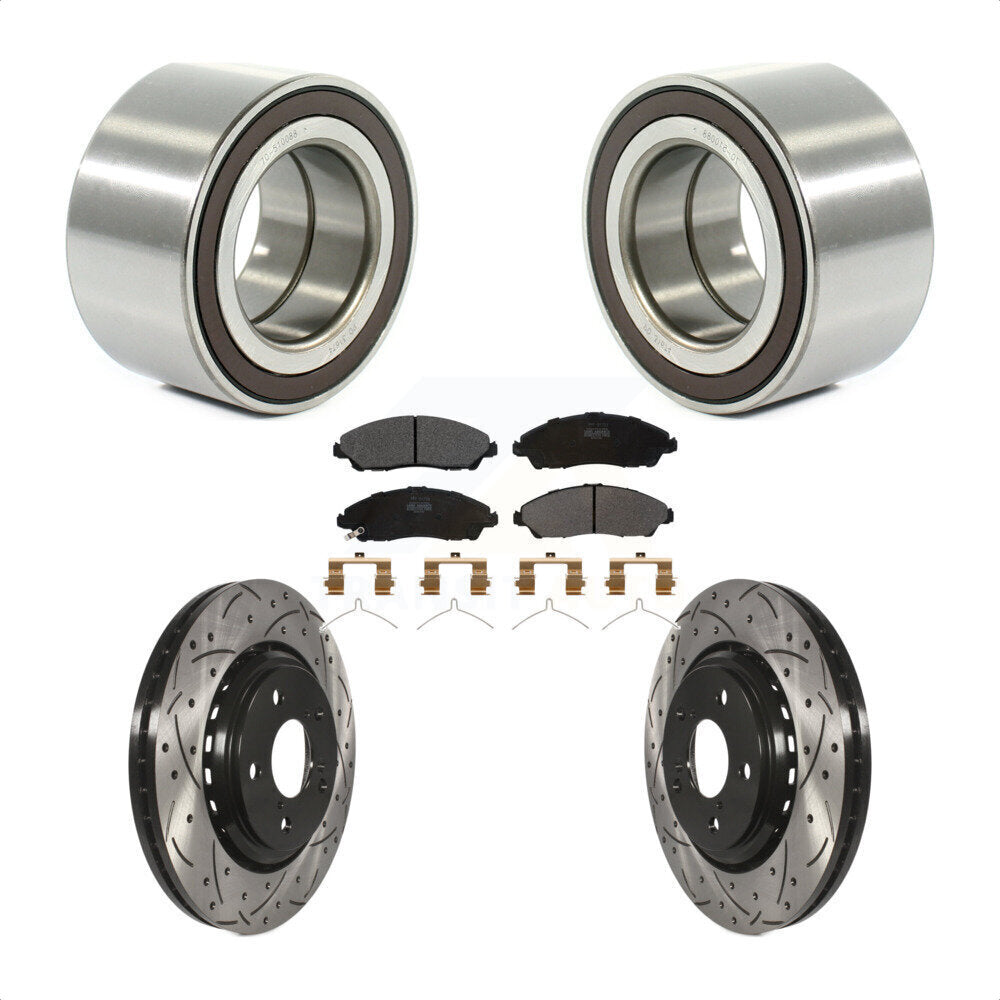 Kit de plaquettes de Rotor de frein, roulement de roue avant, fente de perçage, pour Honda Ridgelin 2017 – 2019