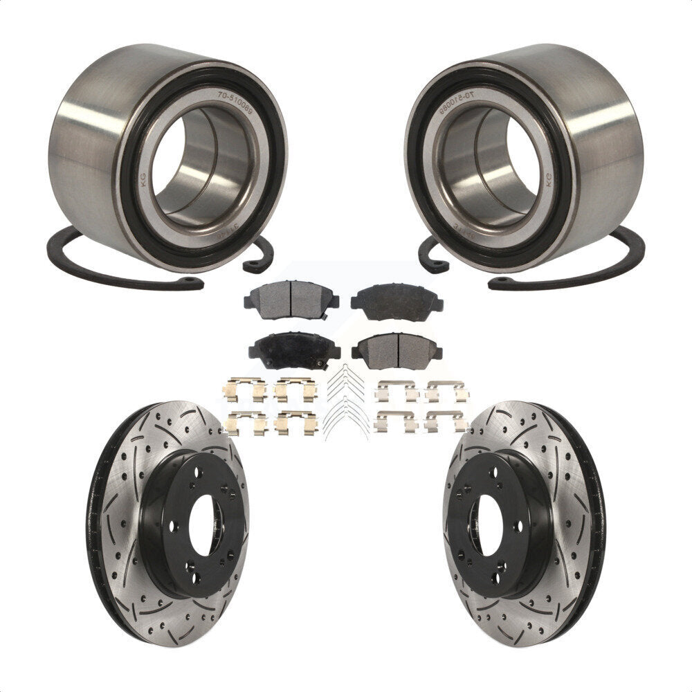 Kit de Rotor et de plaquettes de frein à fente percée, roulement de roue avant, pour Honda Civic Acura IL