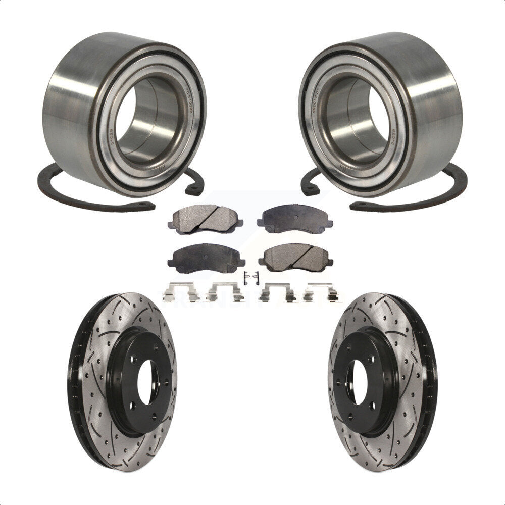 Kit de plaquettes de Rotor de frein, roulement de roue avant, fente percée, pour Mitsubishi Lancer Dodg