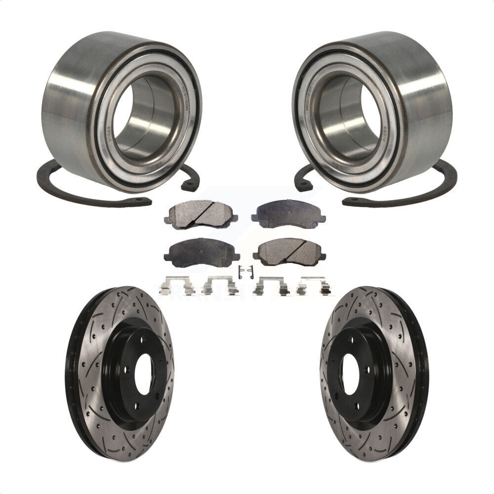 Kit de plaquettes de Rotor de frein, roulement de roue avant, fente de perçage, pour Mitsubishi Jeep Outlande