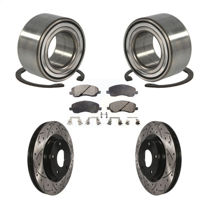 Kit de plaquettes de Rotor de frein, roulement de roue avant, fente de perçage, pour Mitsubishi Jeep Outlande
