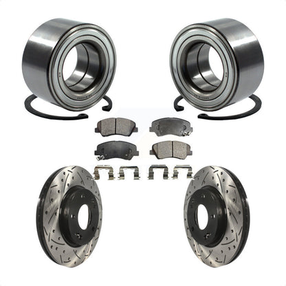 Kit de plaquettes de Rotor de frein, roulement de roue avant, fente percée, pour Hyundai Elantra GT Ki