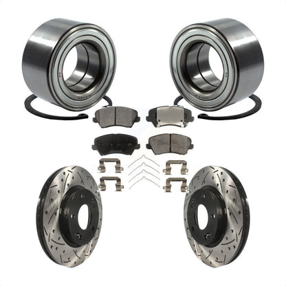 Kit de plaquettes de Rotor de frein, fente de perçage de roulement de roue avant, pour Kia Forte Hyundai Elantr