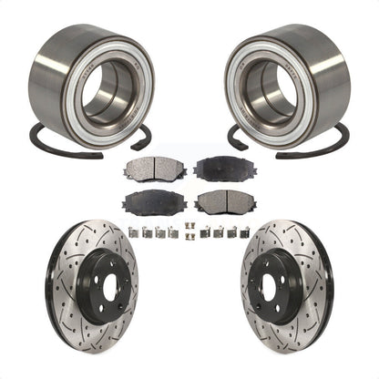 Kit de plaquettes de Rotor de frein avec fente de perçage revêtue de roulement de roue avant pour Scion x 2008 – 2014