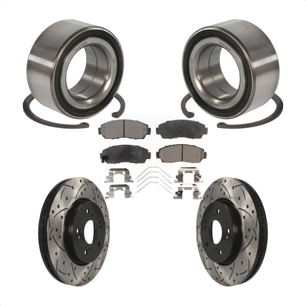 Kit de plaquettes de Rotor de frein, roulement de roue avant, fente percée, pour Honda Crosstour Accor