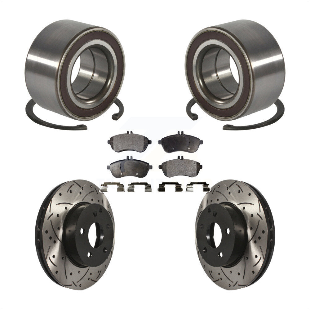Kit de plaquettes de Rotor de frein avec fente de perçage revêtue de roulement de roue avant, pour Mercedes-Benz C30