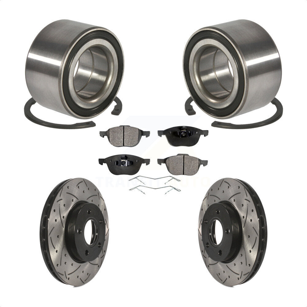 Kit de plaquettes de Rotor de frein à fente percée, roulement de roue avant, pour Ford Focus c-ma