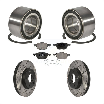 Kit de plaquettes de Rotor de frein à fente percée, roulement de roue avant, pour Ford Focus c-ma