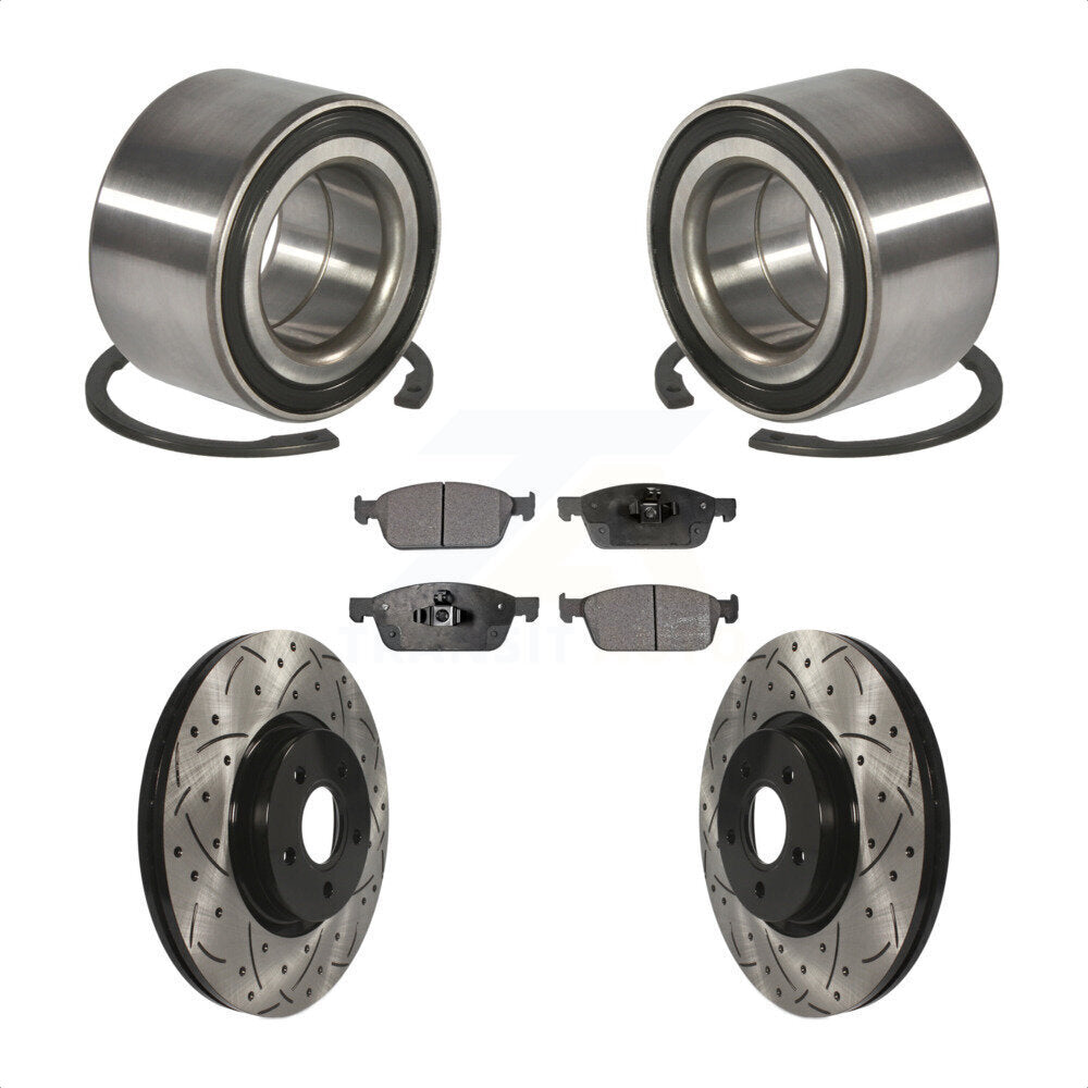 Kit de plaquettes de Rotor de frein, roulement de roue avant, fente percée, pour Ford Escape Transit MK
