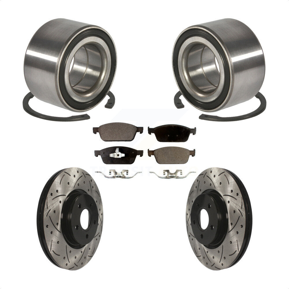 Kit de plaquettes de Rotor de frein, roulement de roue avant, fente percée, pour Ford Focus S 2013 – 2018