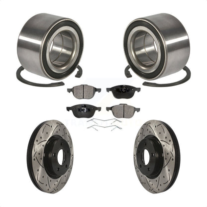Kit de plaquettes de Rotor de frein avec fente de perçage revêtue de roulement de roue avant, pour Ford Escape c-ma