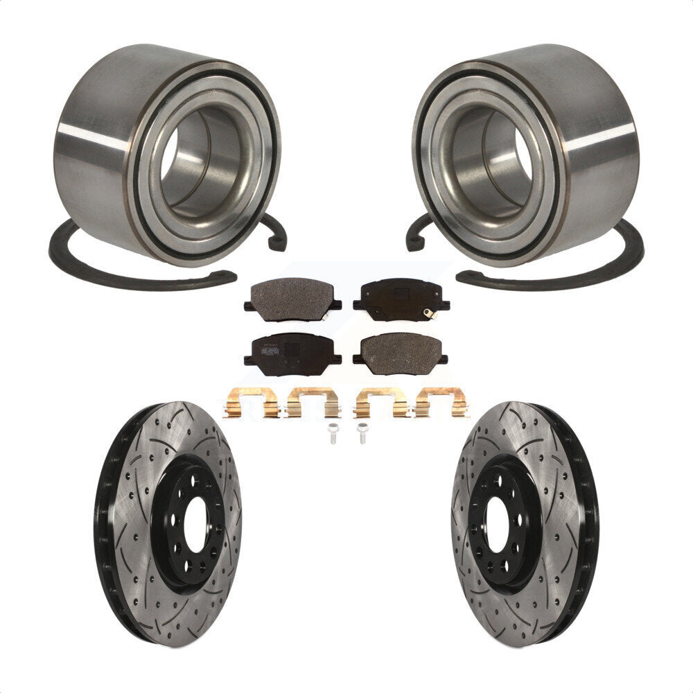 Kit de plaquettes de Rotor de frein, roulement de roue avant, fente de perçage, pour Fiat 500 2016 – 2018