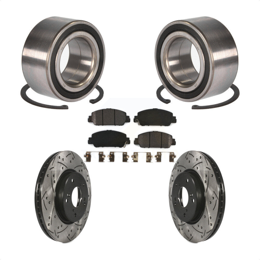 Kit de plaquettes de Rotor de frein fendues percées avec roulement de roue avant, pour Honda Accor
