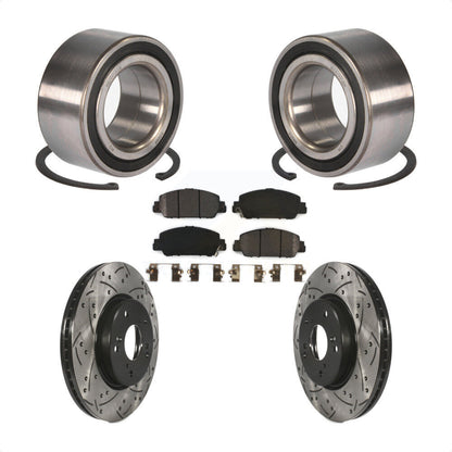 Kit de plaquettes de Rotor de frein fendues percées avec roulement de roue avant, pour Honda Accor