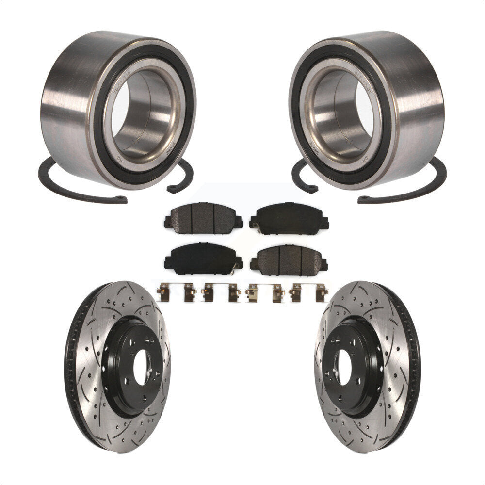 Kit de plaquettes de Rotor de frein fendues percées avec roulement de roue avant, pour Honda Accor