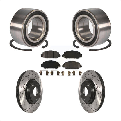 Kit de plaquettes de Rotor de frein fendues percées avec roulement de roue avant, pour Honda Accor