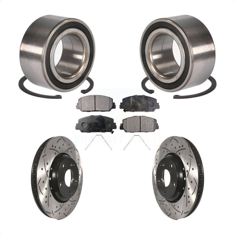 Kit de plaquettes de Rotor de frein fendues percées avec roulement de roue avant, pour Honda Accor
