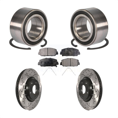 Kit de plaquettes de Rotor de frein fendues percées avec roulement de roue avant, pour Honda Accor