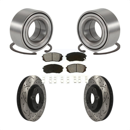 Kit de plaquettes de Rotor de frein avec fente de perçage revêtue de roulement de roue avant, pour Hyundai Tucson Ki