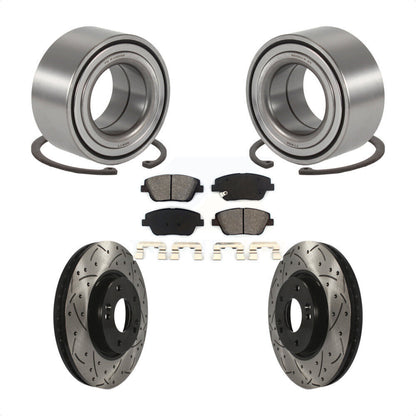 Kit de plaquettes de Rotor de frein, fente de perçage, roulement de roue avant, pour Hyundai Sonata Kia Optim