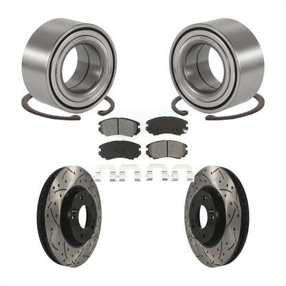 Kit de plaquettes de Rotor de frein, roulement de roue avant, fente de perçage, pour Hyundai Sonata 3.3 06-10