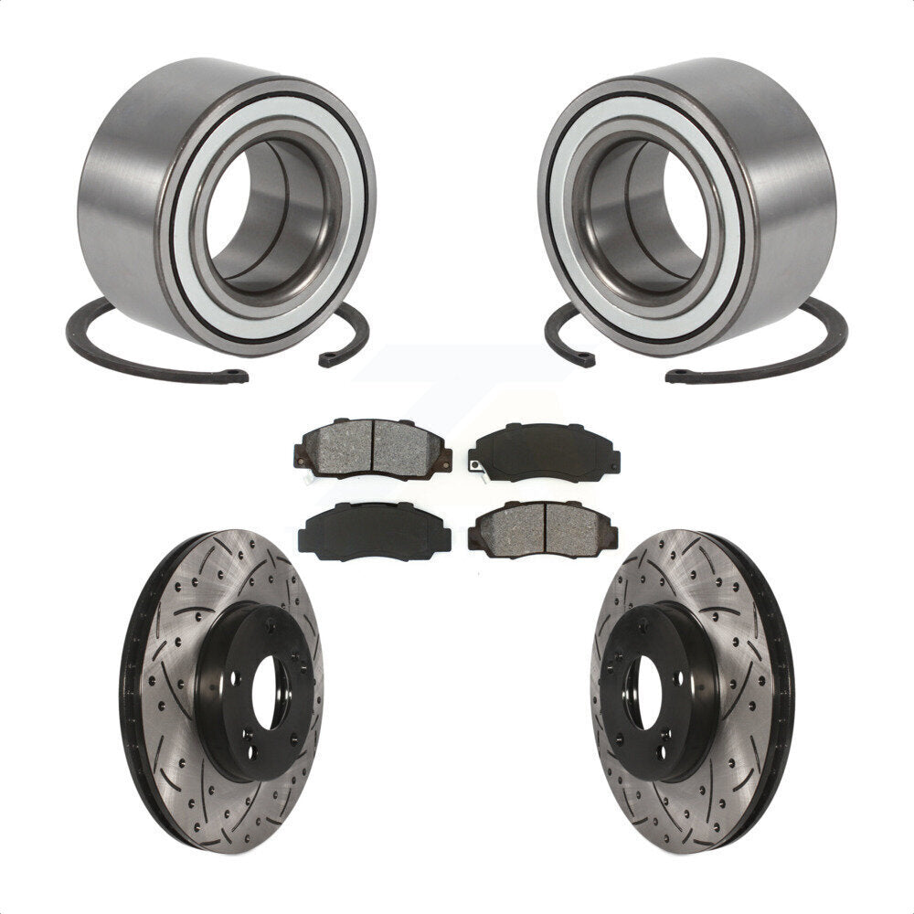 Kit de plaquettes de Rotor de frein, roulement de roue avant, fente percée, pour Honda Accord 3.0 98-02