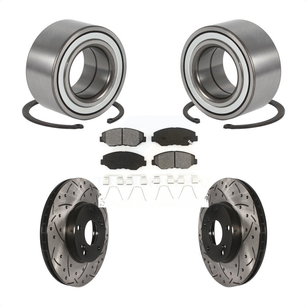 Kit de plaquettes de Rotor de frein fendues, revêtement de roulement de roue avant, pour Honda Elemen