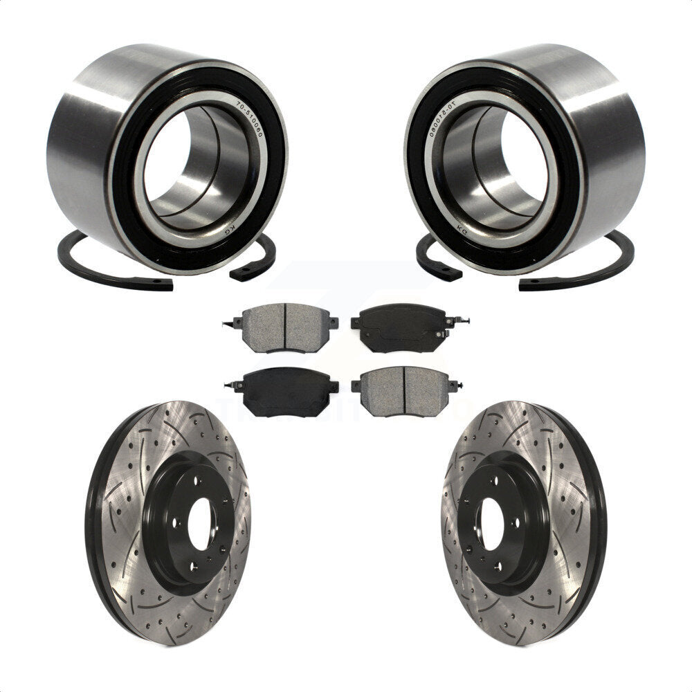 Kit de plaquettes de Rotor de frein, roulement de roue avant, fente de perçage, pour Nissan Altima Maxim