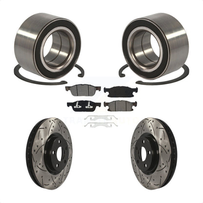 Kit de Rotor et de plaquettes de frein fendus percés avec roulement de roue avant, pour Ford Edge