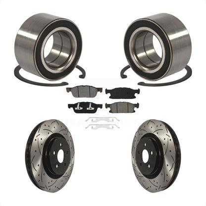 Kit de Rotor et de plaquettes de frein fendus percés avec roulement de roue avant, pour Ford Edge